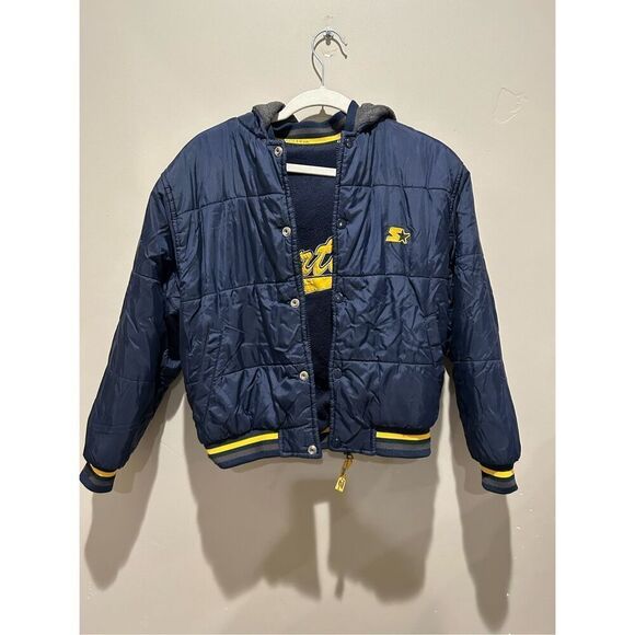 Starter Jacket Reversible Winter Coat With Hoodie - Picture 1 of 12
